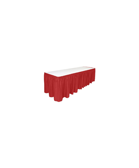  Satin Table Skirting - Red, 6 mtrs 